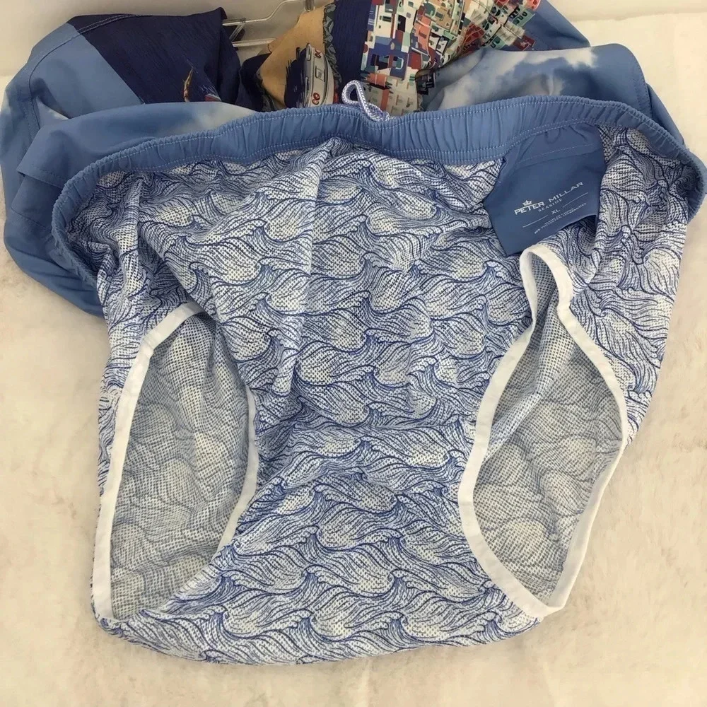 Peter Millar NWOT Men’s Rain showers Road To Riviera Beach Swim Trunks Size XL